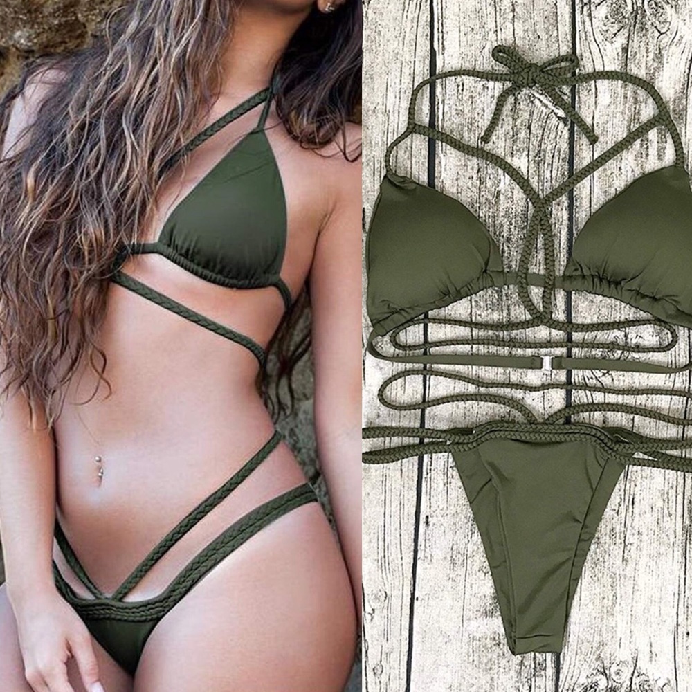 ✨THE BELIZE BRAIDED 2 PIECE BIKINI SWIMSUIT *NWT - Picture 1 of 8